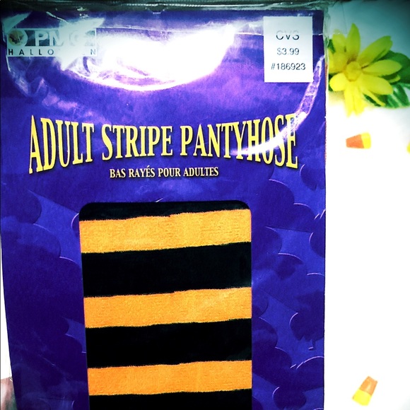 🎃Halloween Stockings~RARE VINTAGE Costume Accents NEON STRIPES 👻FALL FLARE - Picture 10 of 16